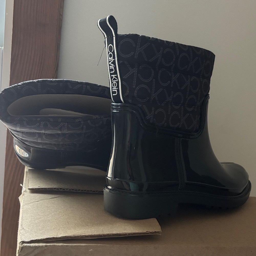 Calvin Klein Glossy Black Boots